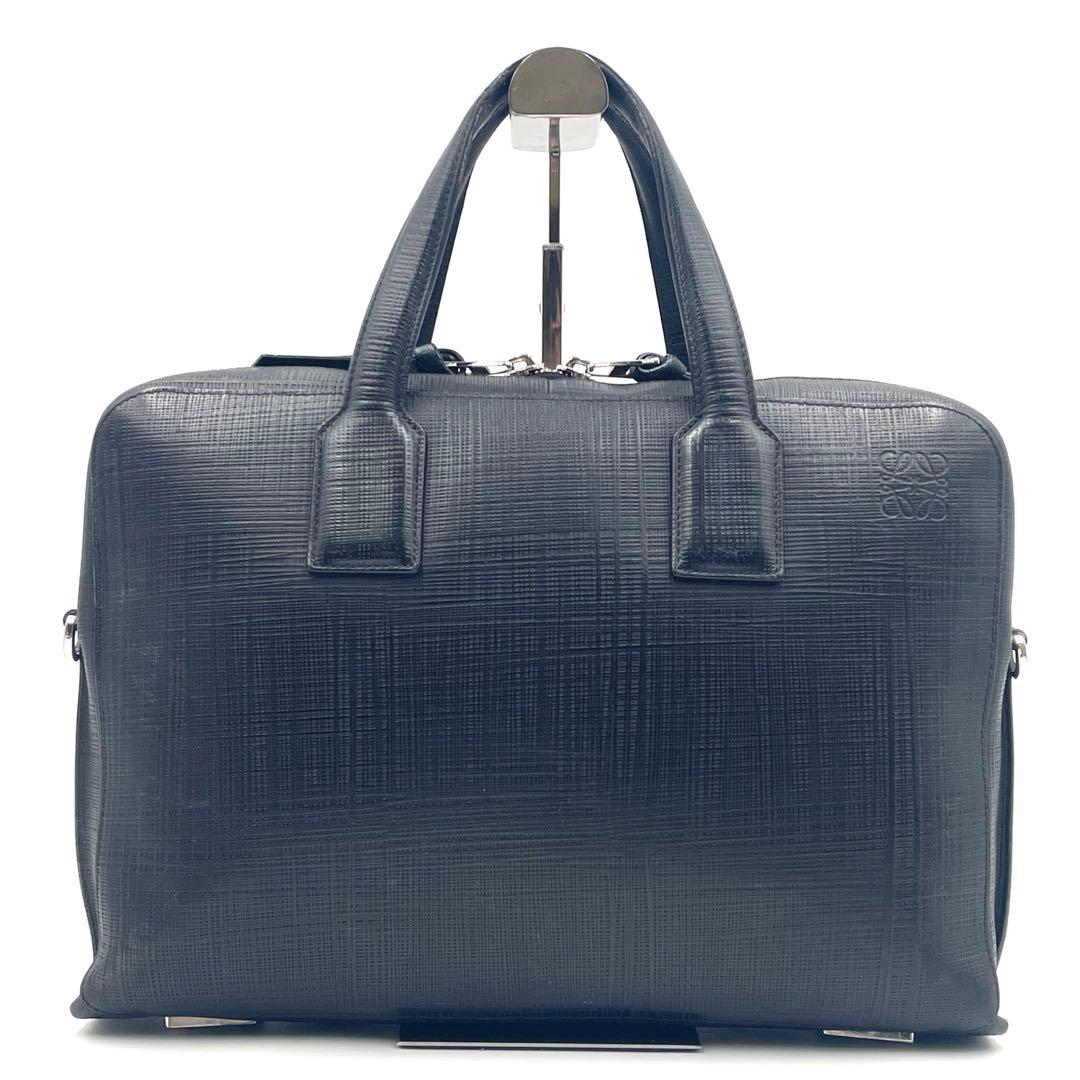 LOEWEロエベ ゴヤ 2way ビジネスバッグ レザー 斜め掛け ブラック