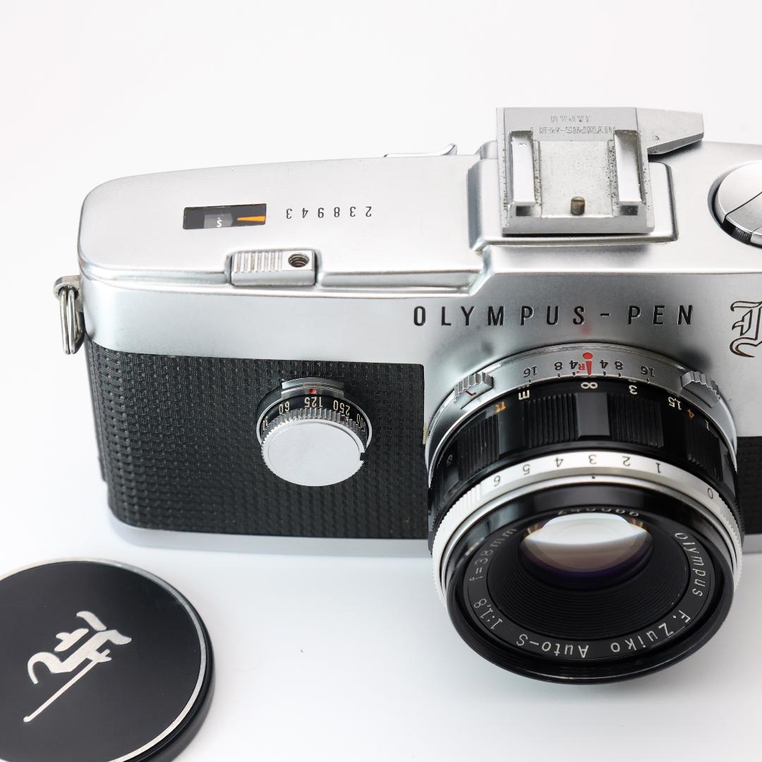 【整備済】オリンパス PEN F ハーフ一眼 38mm F1.8 シュー付！