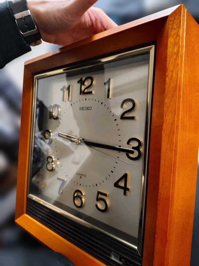昭和レトロ セイコー クオーツ QB501B スクエア型 壁掛け時計 掛時計