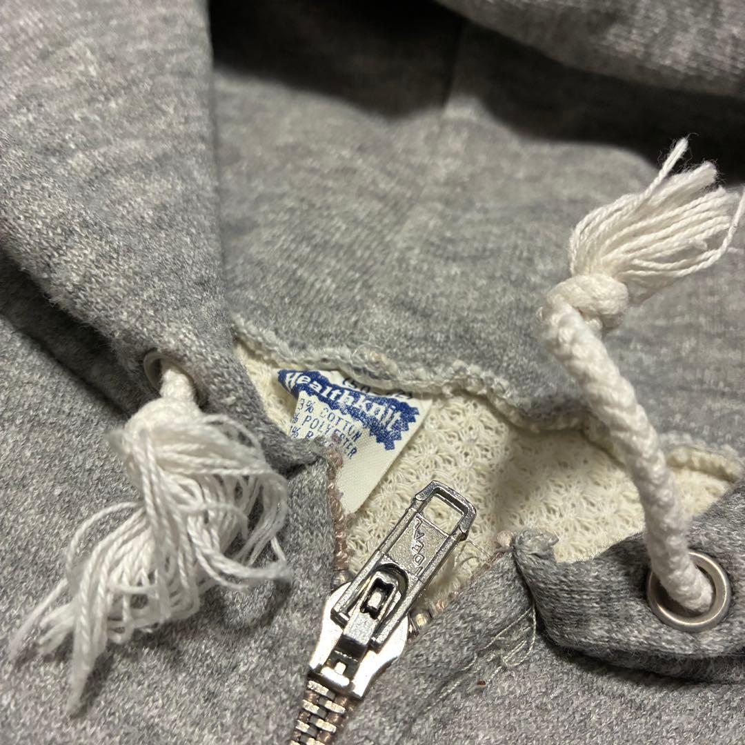 70S USA製 Healthknit 裏サーマル ジップスウェット XXL