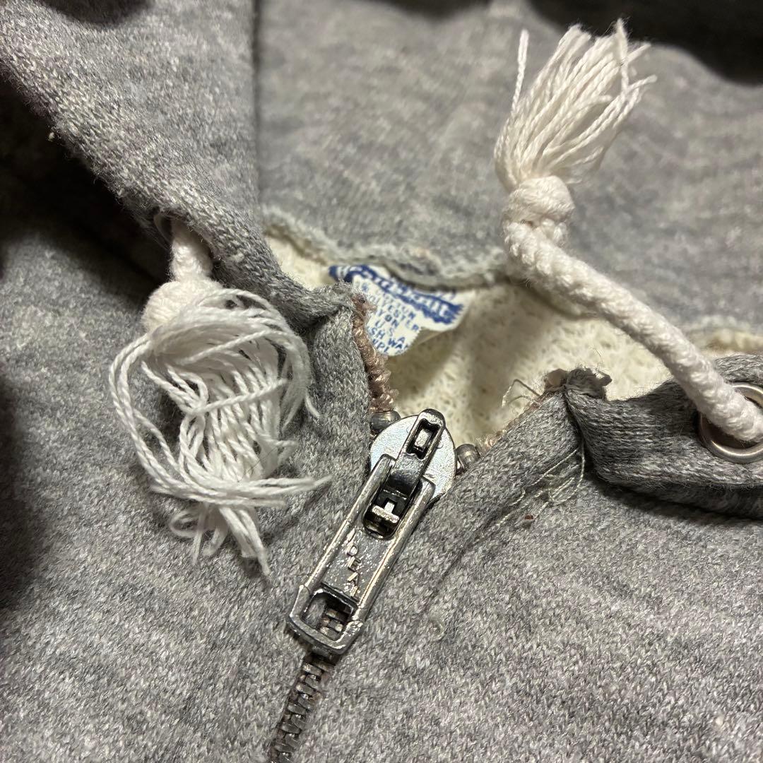 70S USA製 Healthknit 裏サーマル ジップスウェット XXL