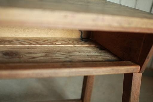 古く味のある小学校の机　木製
