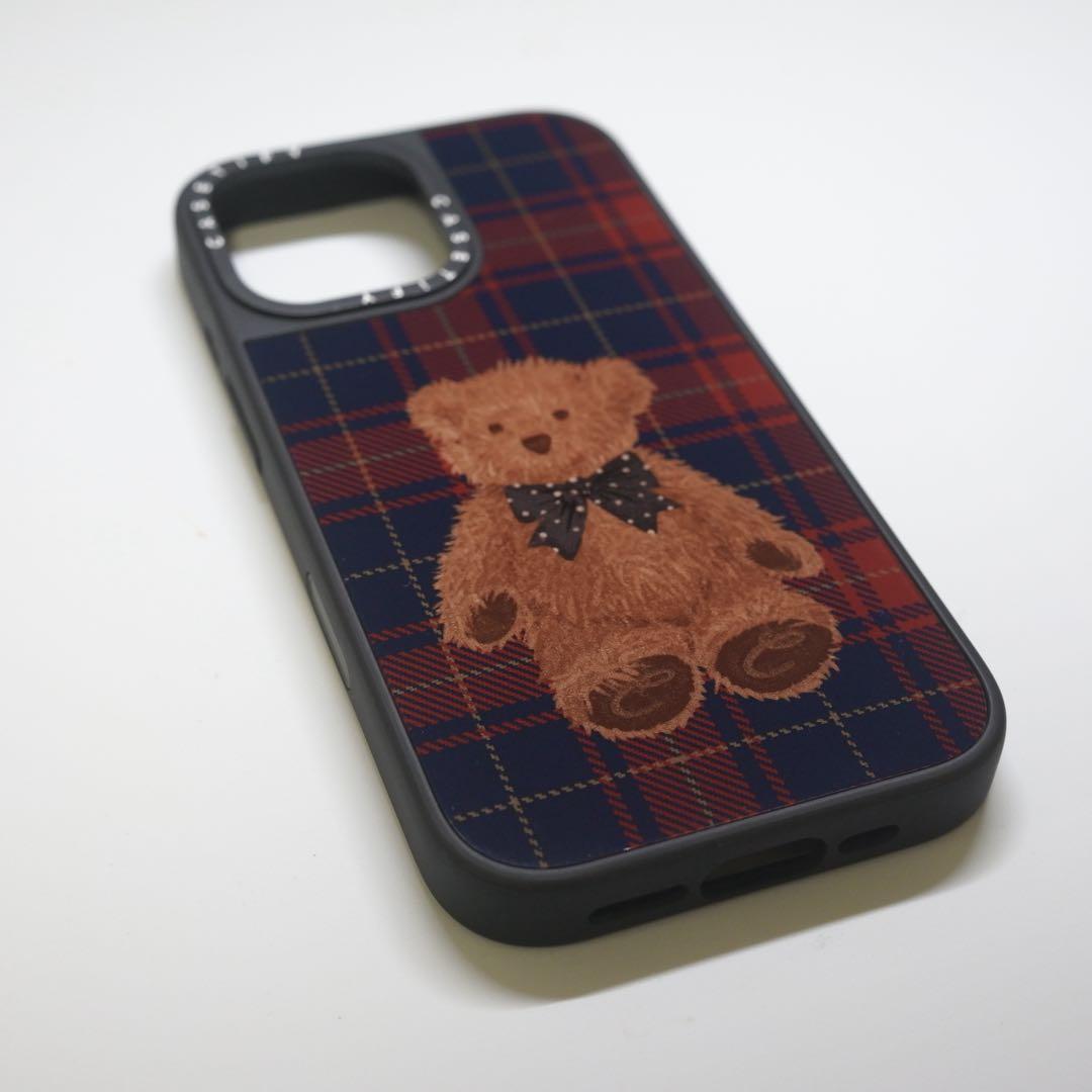 【美品】CASETiFY Teddy Bear Plaid iPhone17用