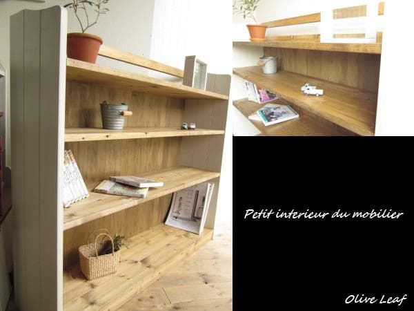 サイズ、デザインオーダー可！超ワイド4段ラック●シャビーブラウン無垢材●受注製作