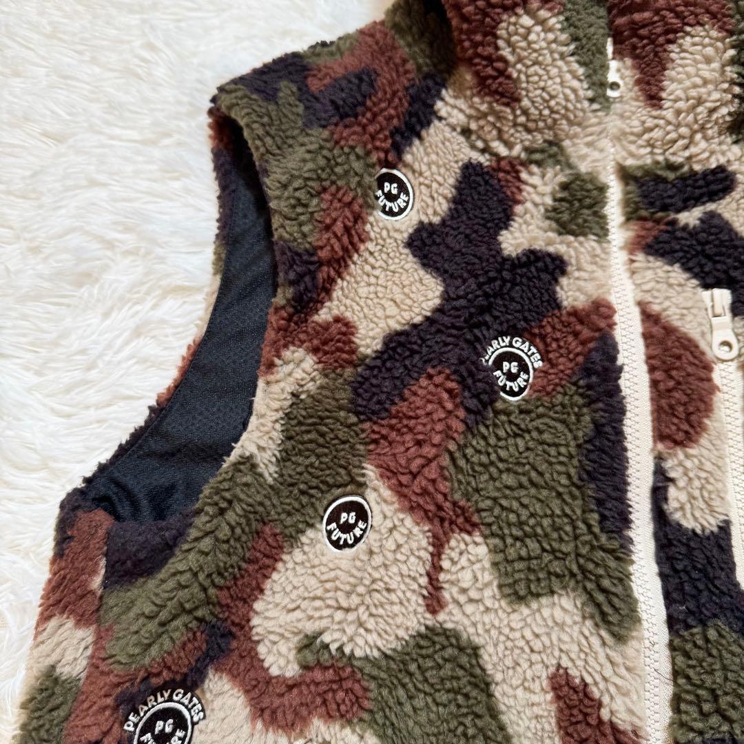 lucky_h67様美品 パーリーゲイツ カモフラ ボアジップアップベスト 近年