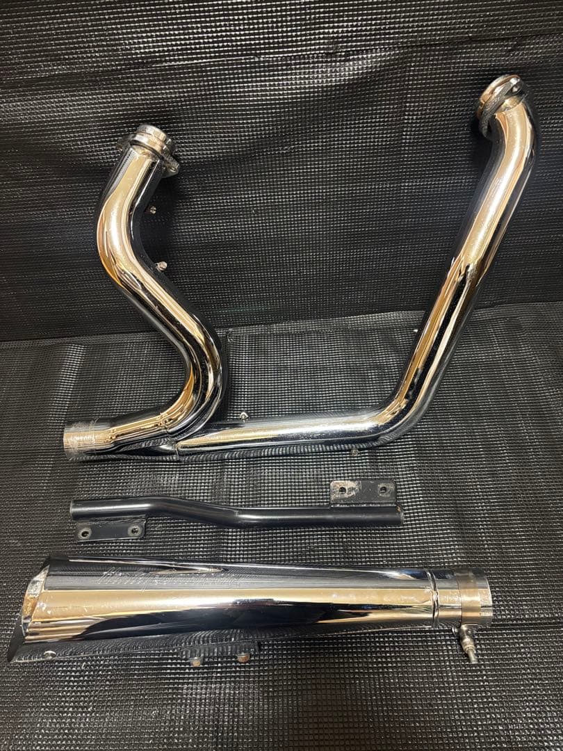 （希少）ハーレー ダイナ FXDL 純正オプション 2in1 マフラー ステー付