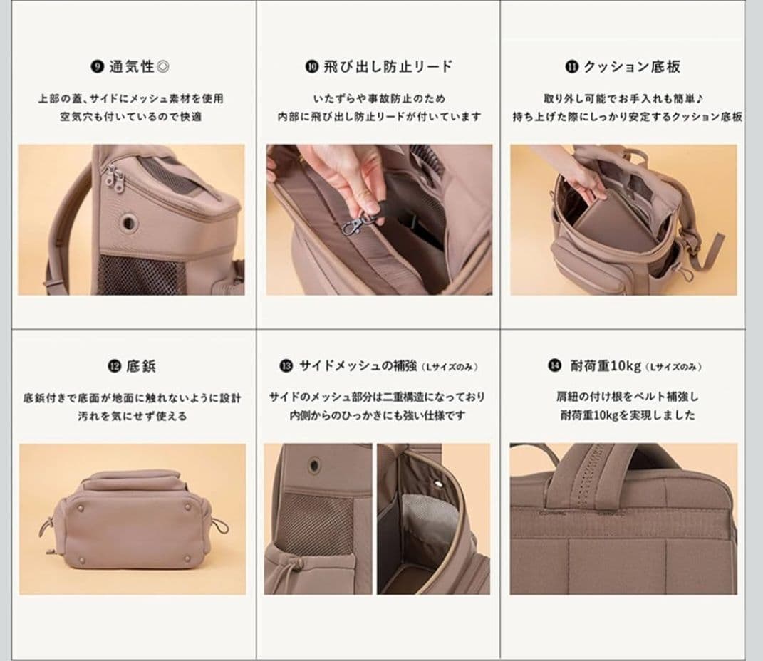 citydog　Ｍサイズ　 ネオプレーンバックパックキャリー　黒色