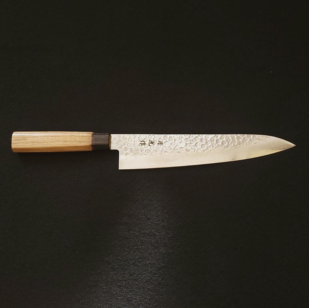 AUS10 ダマスカス 牛刀包丁 240㎜ G8150 焼栗柄 月光作