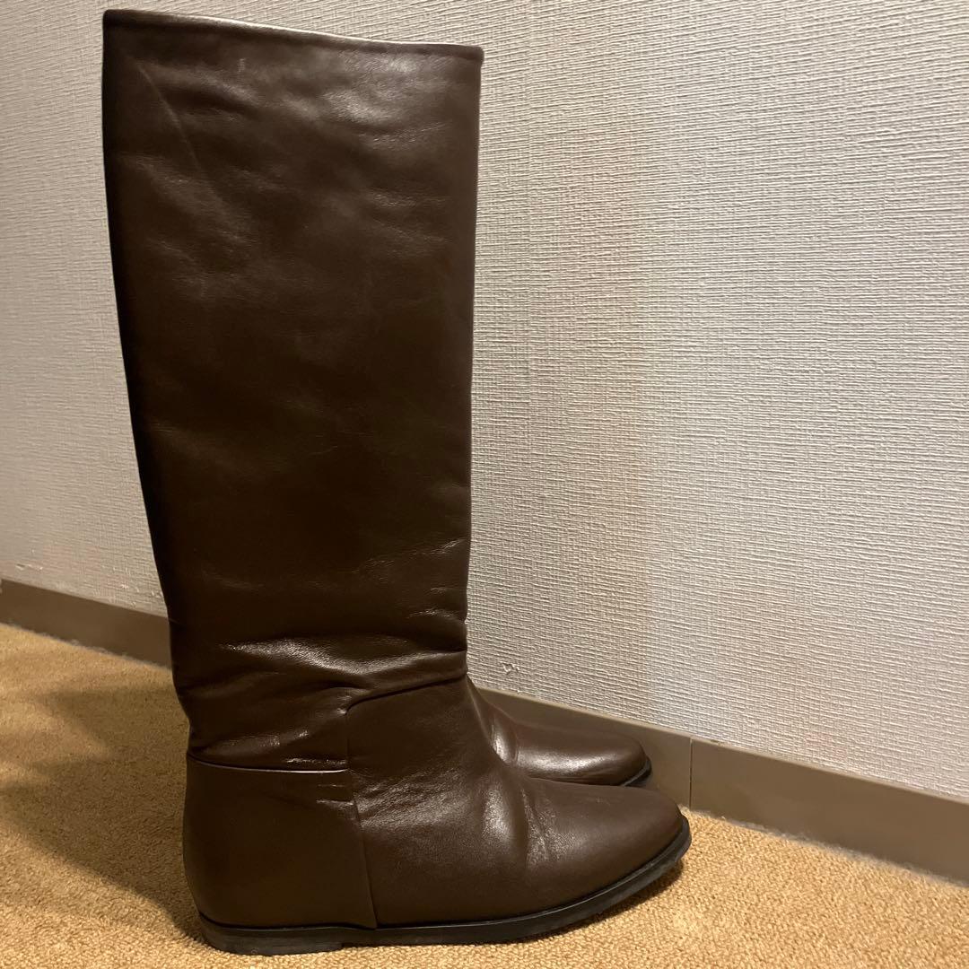 美品‼️REMME ブレンタ38 ブラウンレザー　ロングブーツ インヒール