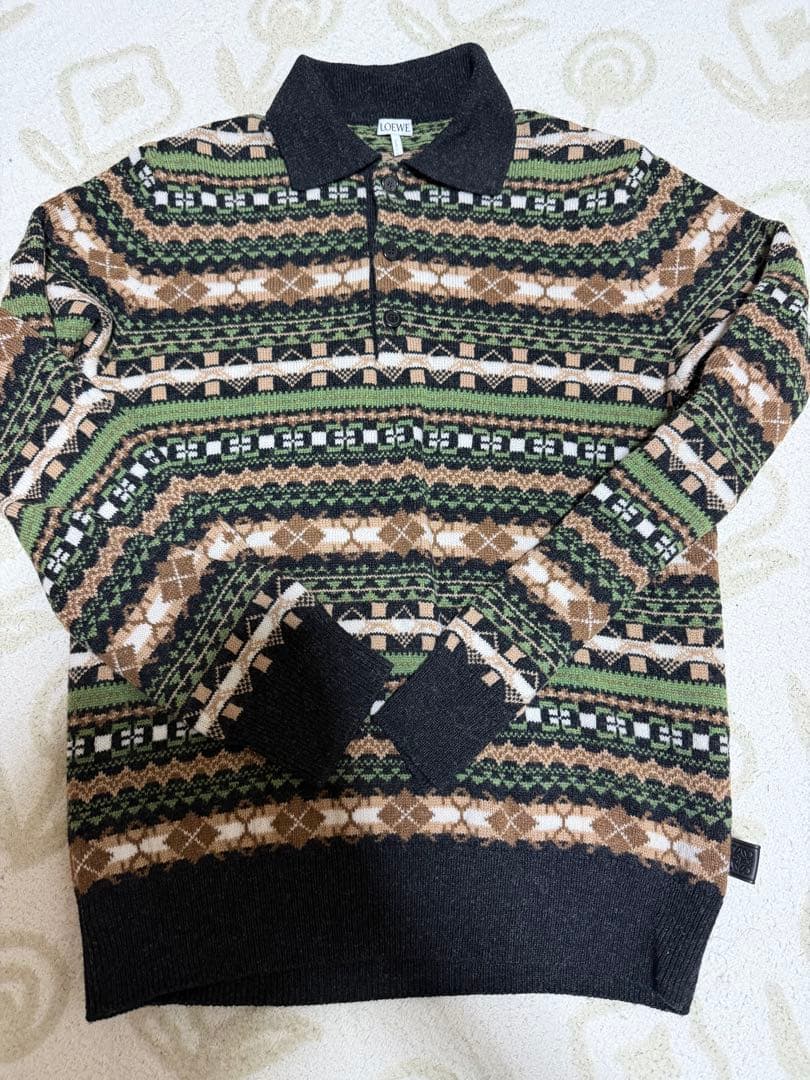 LOEWE ロエベ 総柄ニットポロ セーター M FW2024