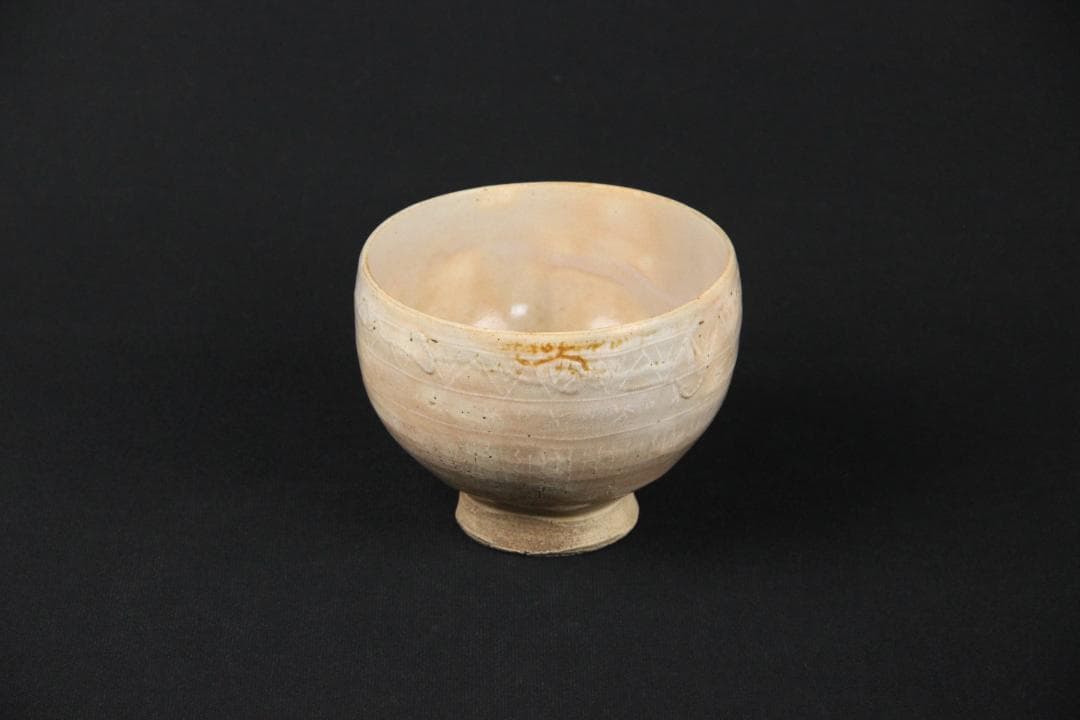 萩焼 三島茶碗 十三代坂田泥華 萩茶碗 抹茶椀 茶器 箱付き 　Eo21-33