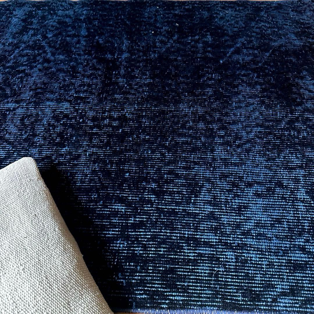 84×171 貴重藍色オーバーダイ　人気ワンカラー　トルコヴィンテージラグ