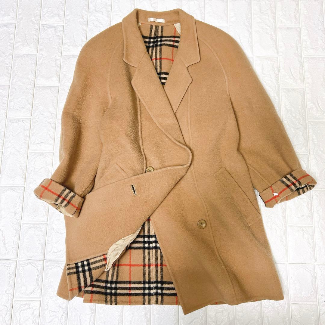 希少 BURBERRY バーバリー オールド ダブルフェイス コート チェック