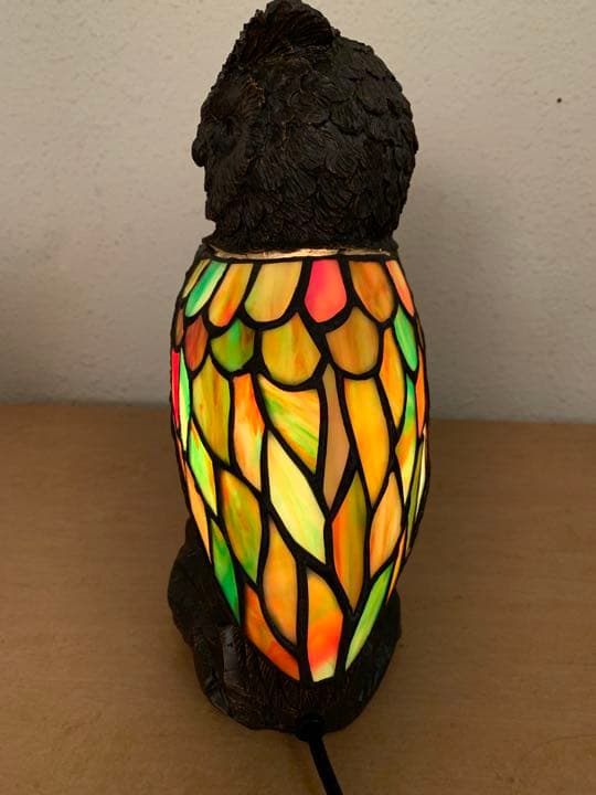 ステンドグラスランプ　フクロウ