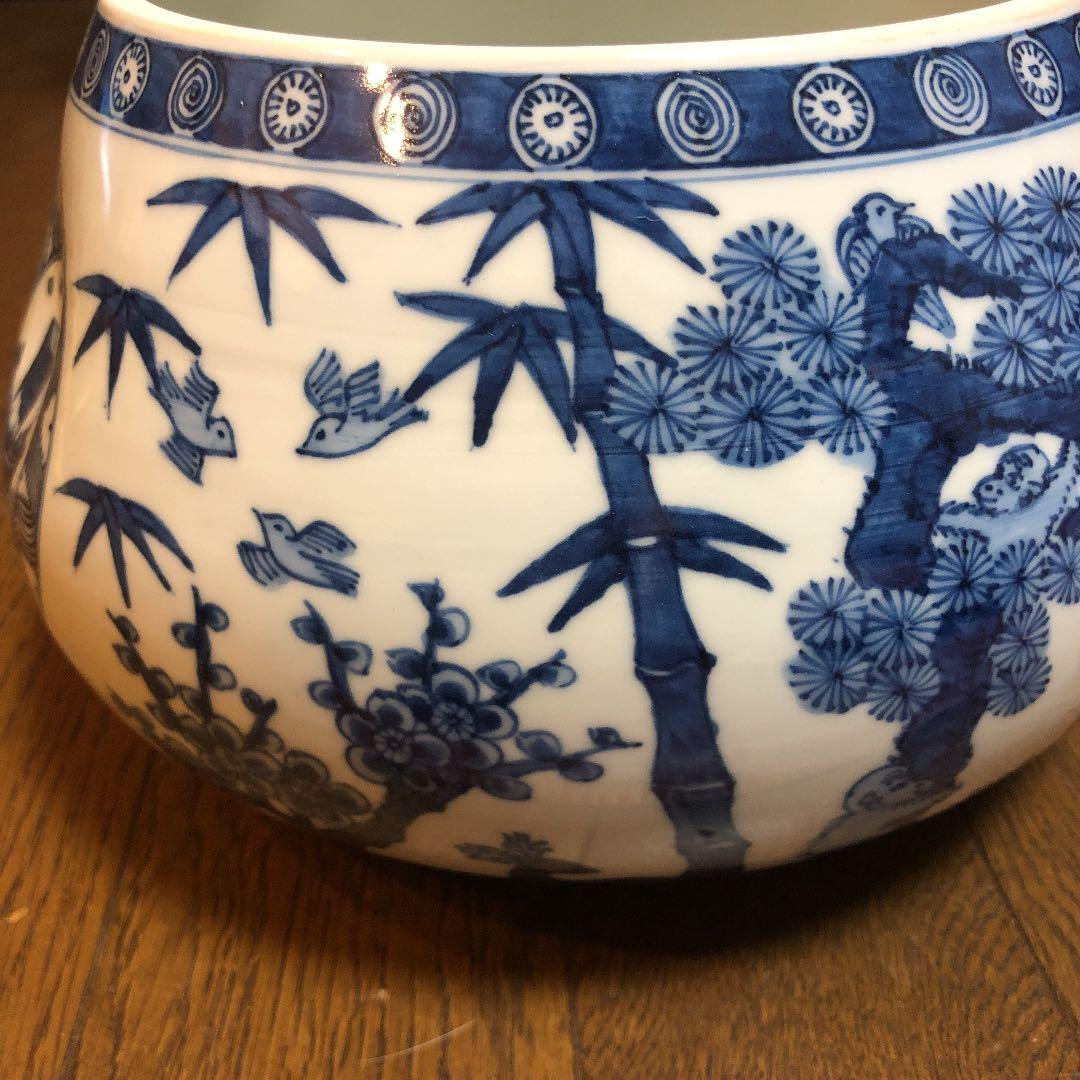 茶道具 水指 青染付け 徳泉造