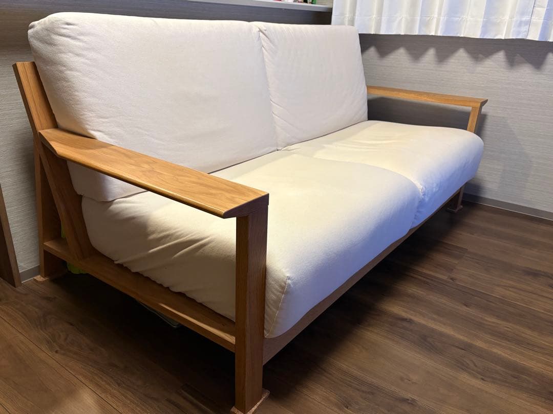 無印良品　ソファ本体木製フレーム　ウレタンポケットコイル　2.5シーター