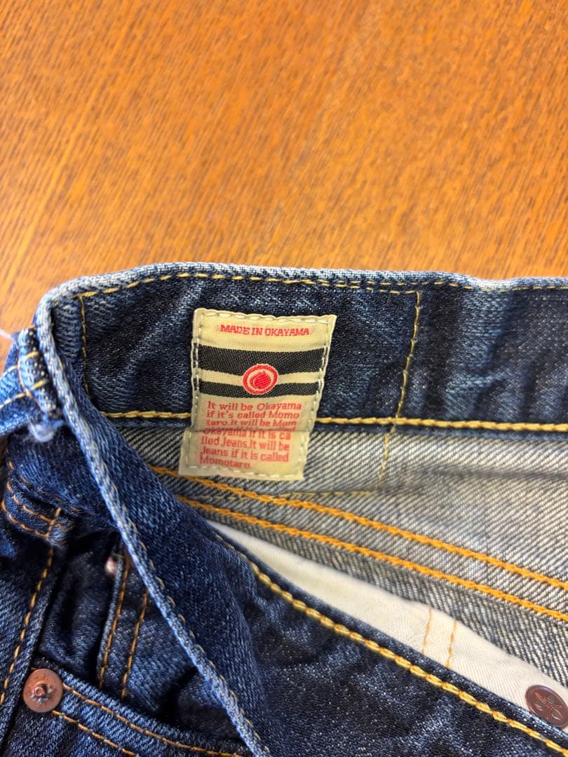 桃太郎ジーンズ 出陣ミドルストレート ジッパーフライ w34