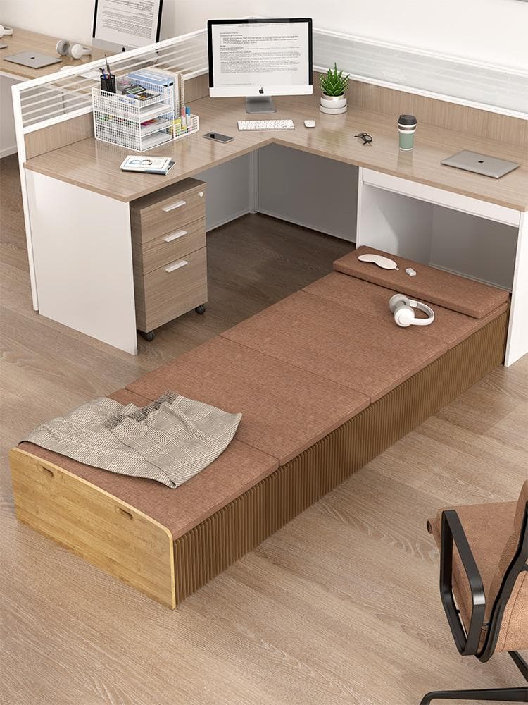 ペーパー折りたたみベッド幅60㎝高さ33㎝組立不要 マットレス付き 一人暮らし