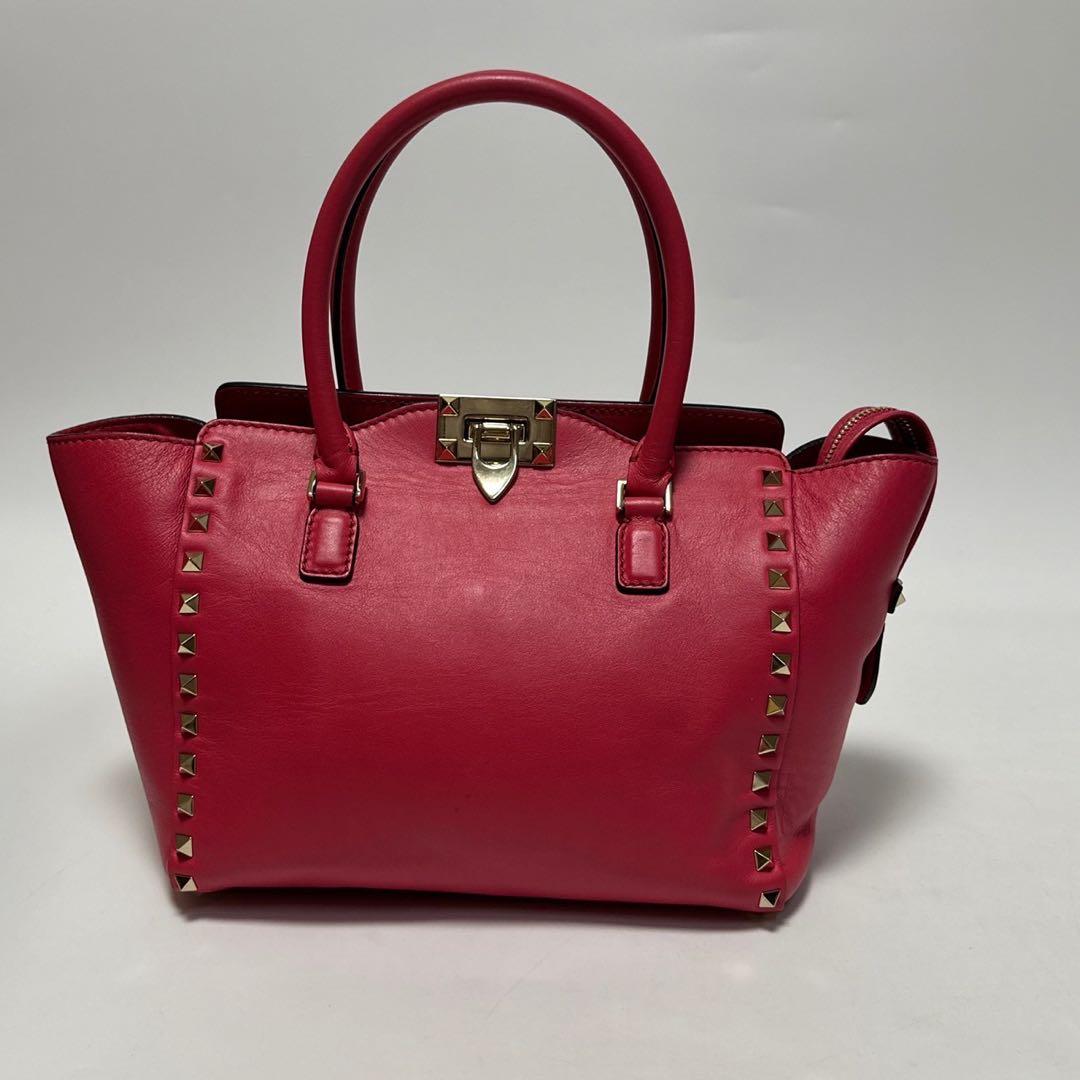 s73【極美品】保存袋付　ヴァレンティノ　ロックスタッズレザー2wayショルダー