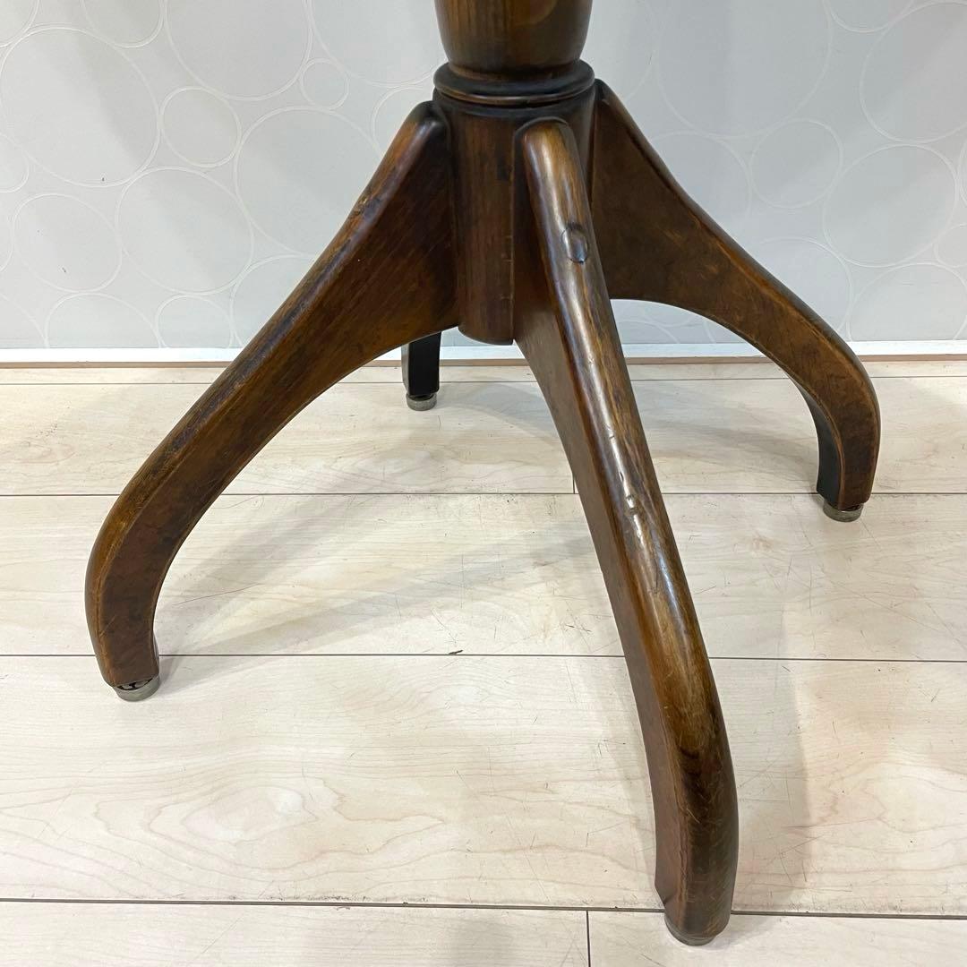 【アンティーク】丸型ハイテーブル ペデスタル脚 北欧風 円形カウンター ②