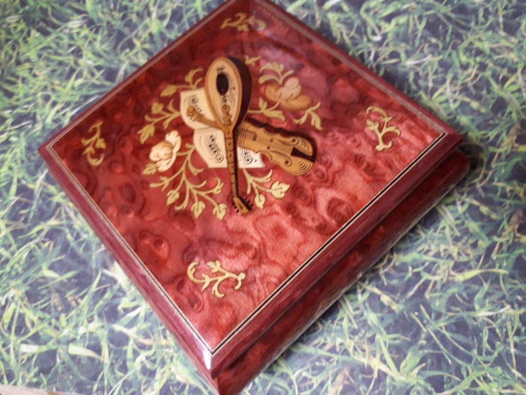 イタリア製 オルゴール REUGE 宝石箱 スイス リュージュ 木製