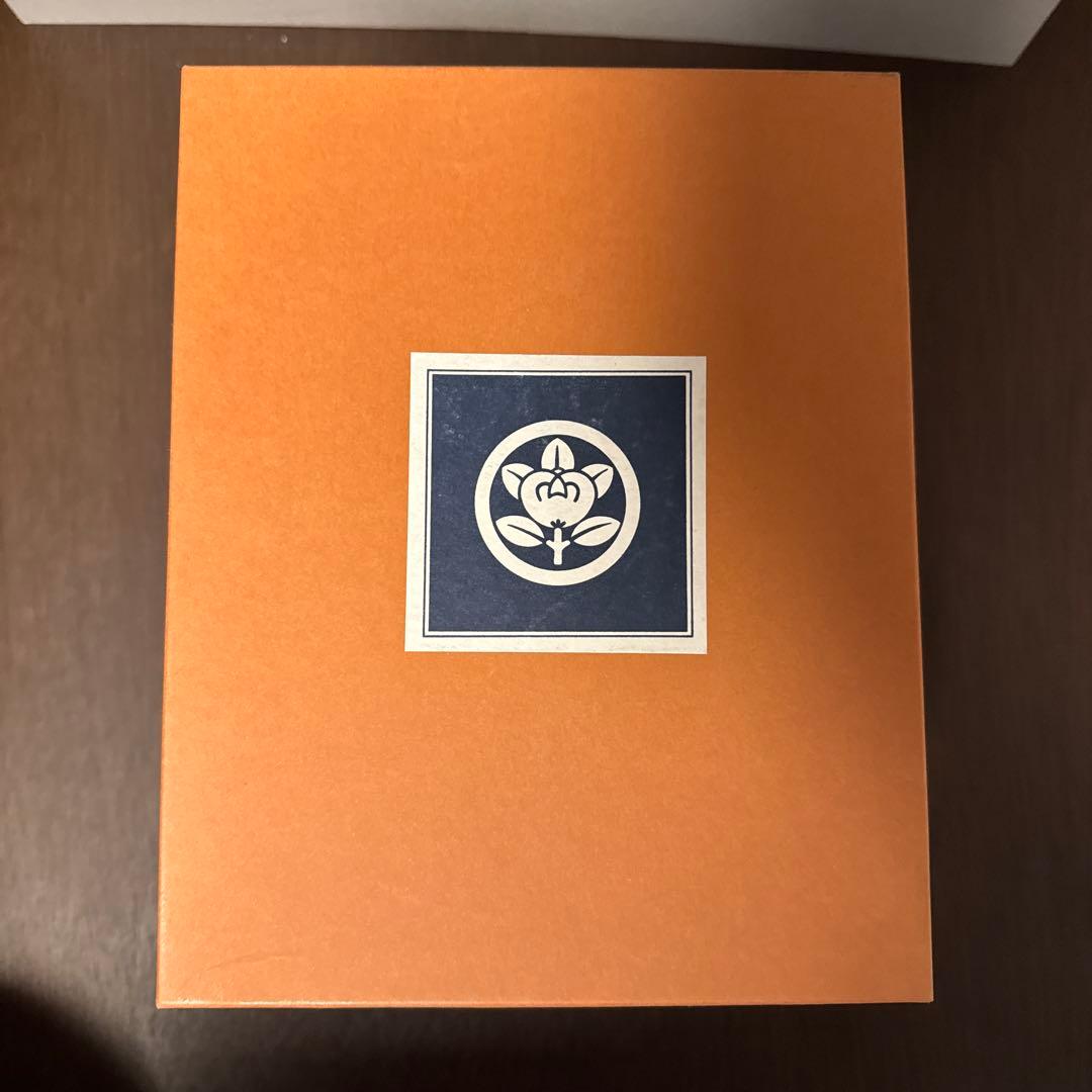 橘吉　青い風景画の陶器皿5個　セット　箱付き