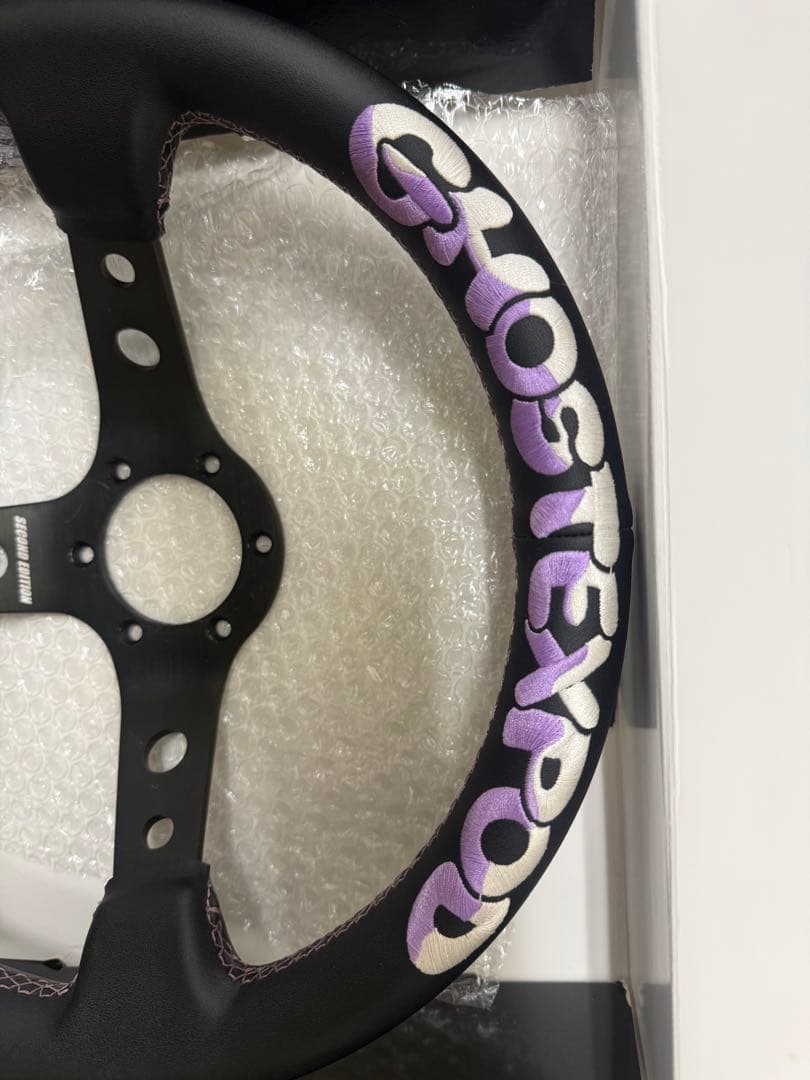 GHOSTEXPO ステアリングホイール 黒/紫