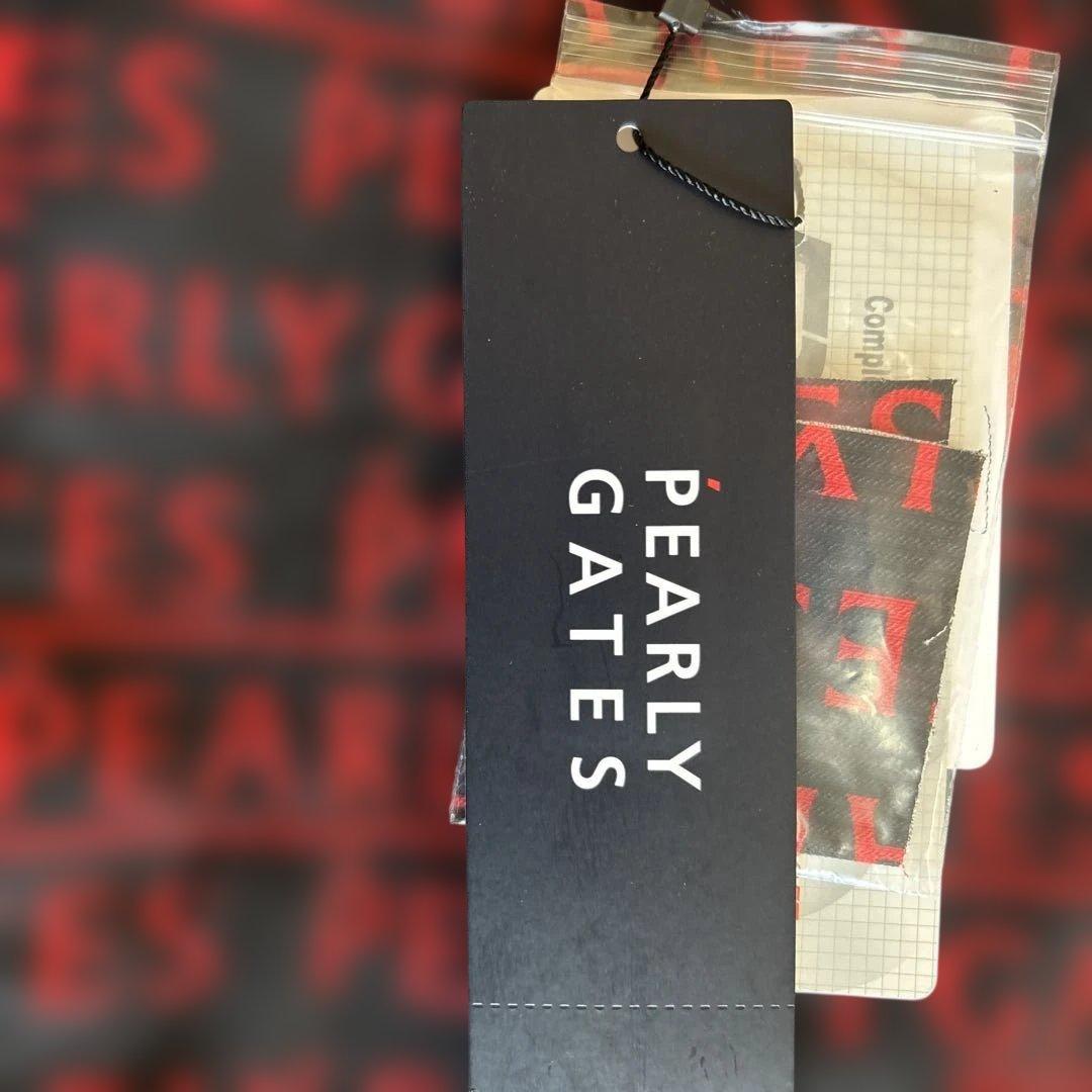 ☆新品☆PEARLY GATES ロゴプリント スリムフィットパンツL 黒/赤