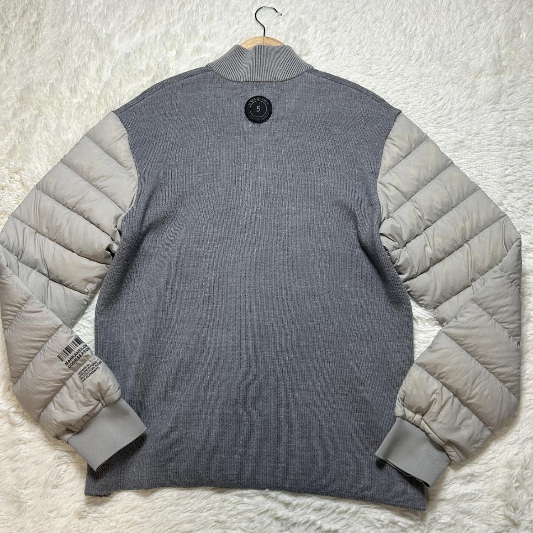 美品✨マークアンドロナ コンビネーションプルオーバー ダウン ハーフジップニット