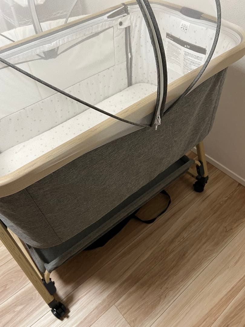 HZDMJ ベビーベッド ライトグレー