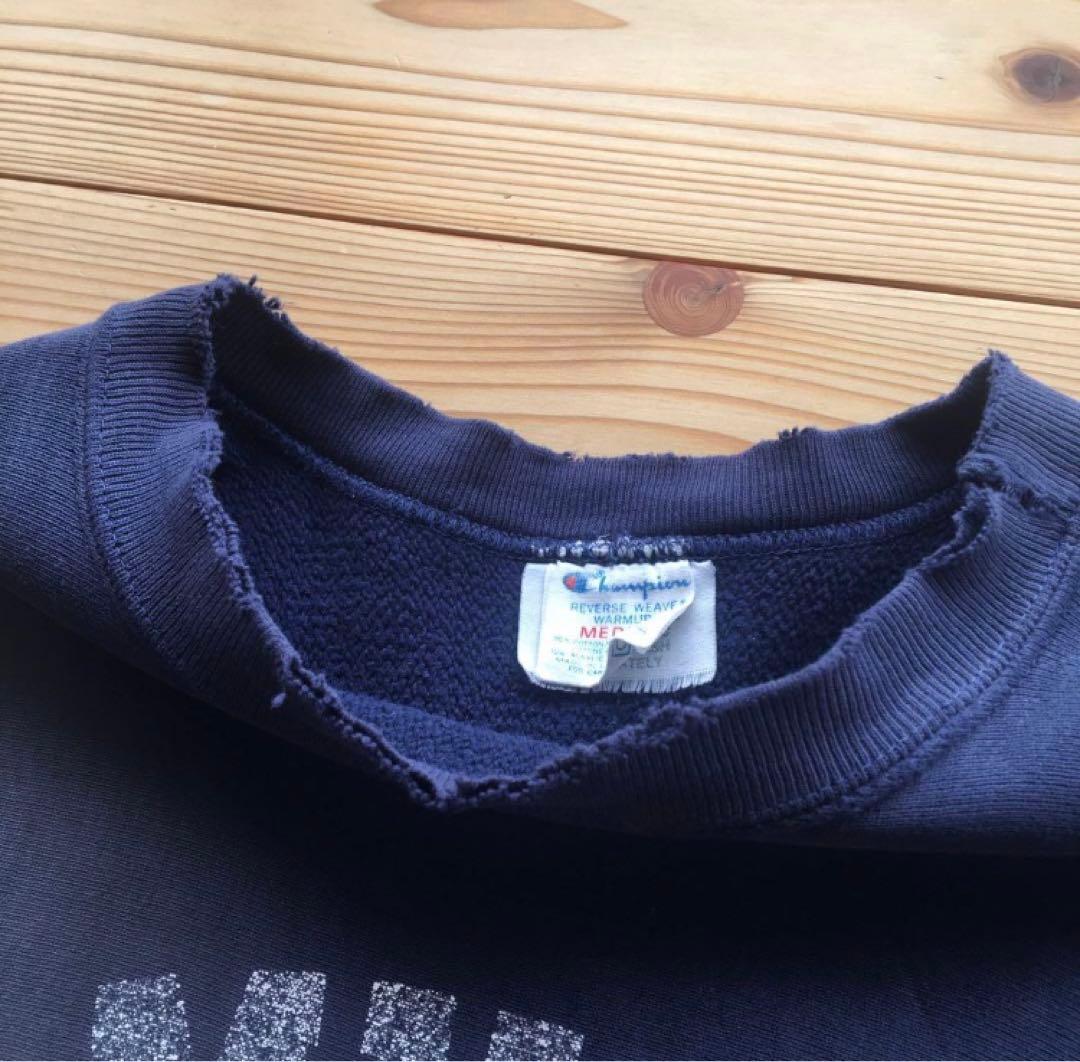 80s champion チャンピオン リバースウィーブ USA製　紺　ボロ