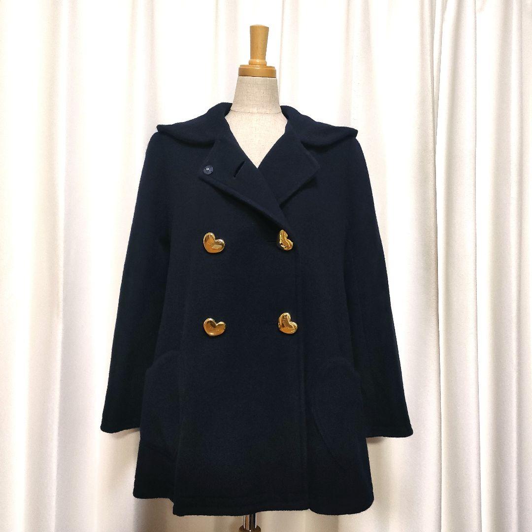【美品】MILK メルトン フーデットコート ダブルブレスト ハートボタン