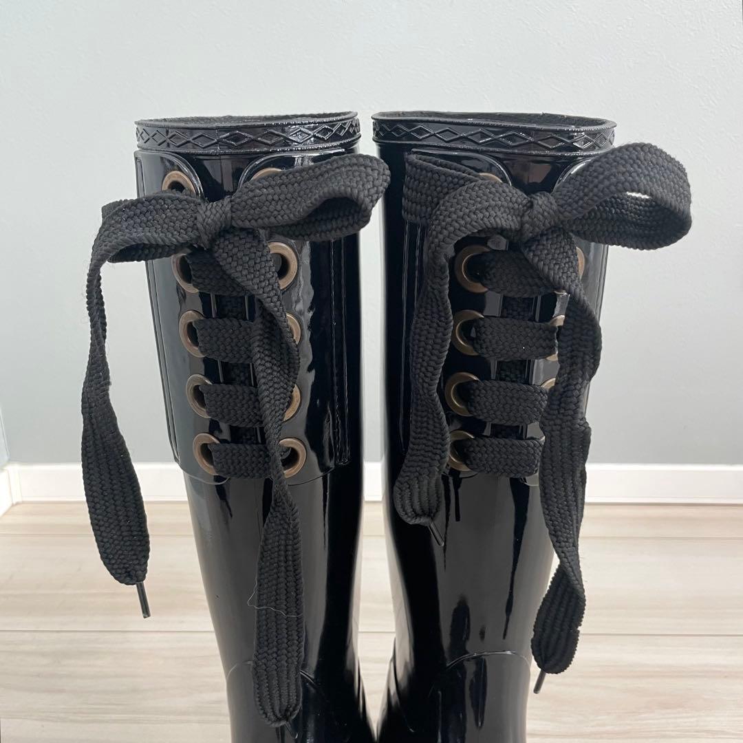 【極美品】レッドヴァレンティノ レインブーツ ブラック 37 箱付き