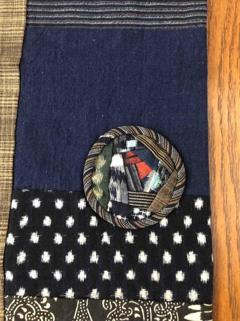 久留米絣とばらパッチのテーブルセンター