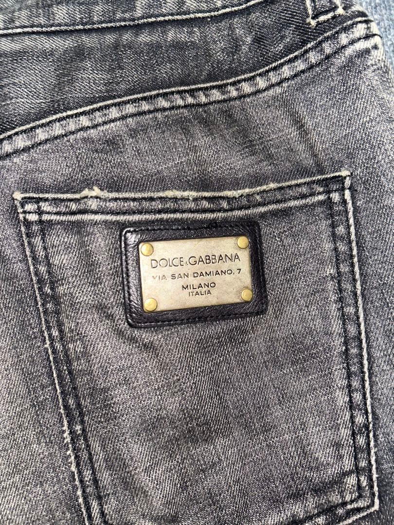 DOLCE&GABBANA ダメージ加工ストレートジーンズ