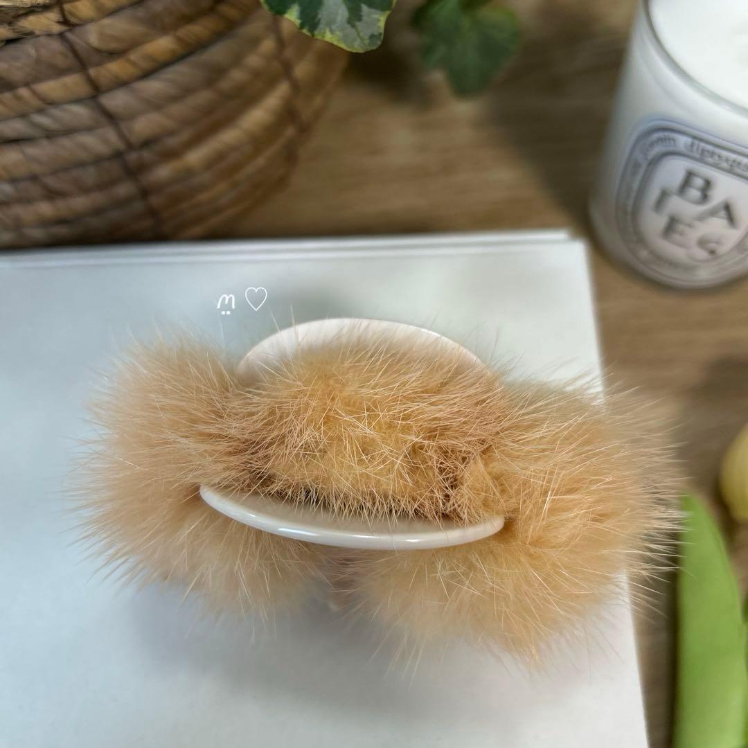 アレクサンドルドゥパリ　ミンクファークリップ　ハーフアップ　バンスクリップ