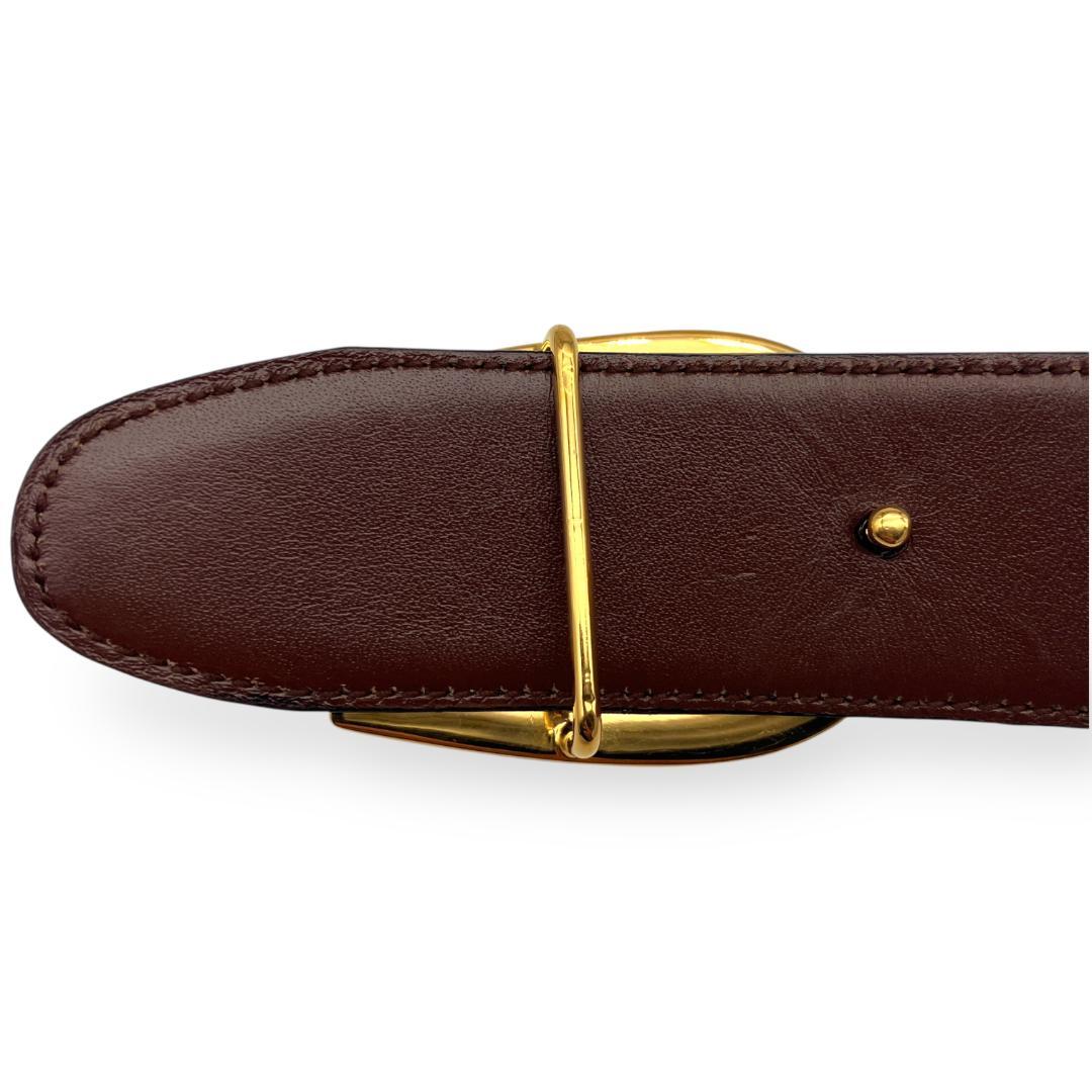 【美品】グッチ Gバックル リバーシブルベルト ゴールド ブラック ブラウン