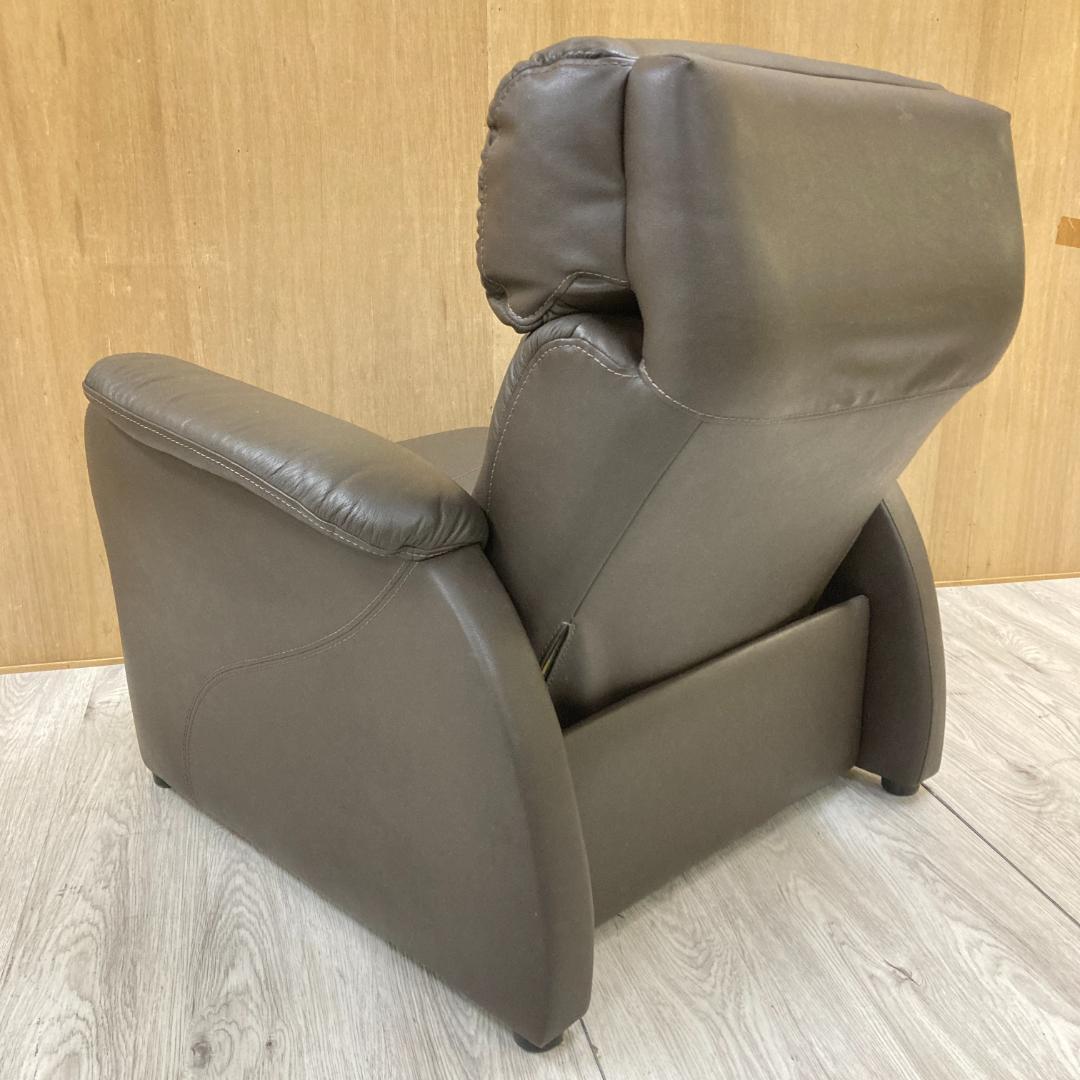 リクライニングソファ　一人掛け　ヘッドレスト可動式　本革