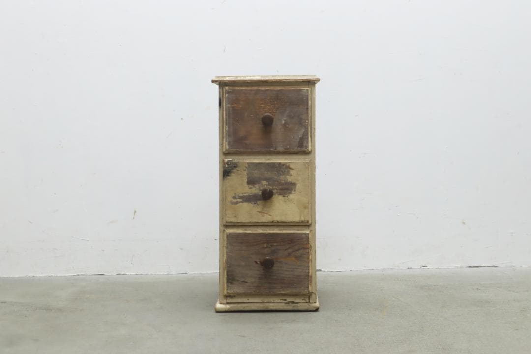 ヴィンテージ パイン材 ペイント ドロワー キャビネット 引き出し 収納 台