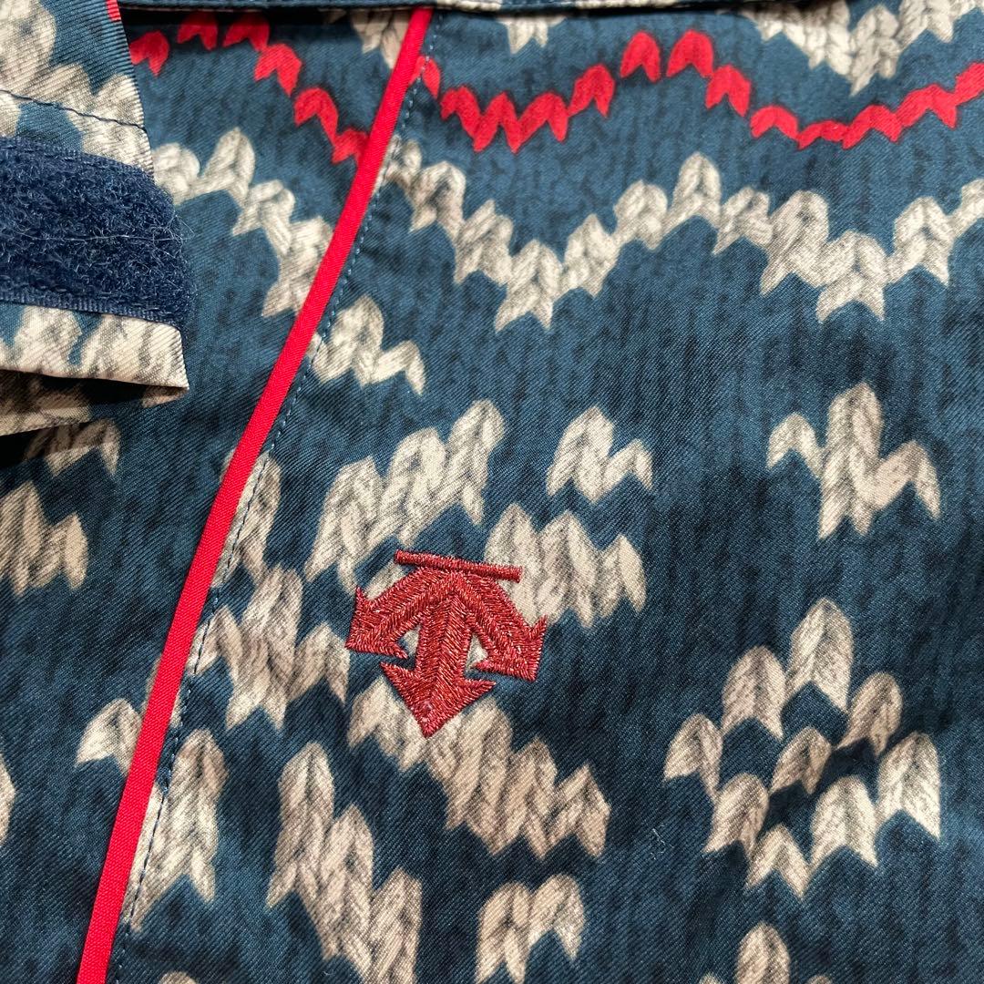 お洒落✨デサント スキーウェア セット 上下 M ニット柄 レディース 赤 緑