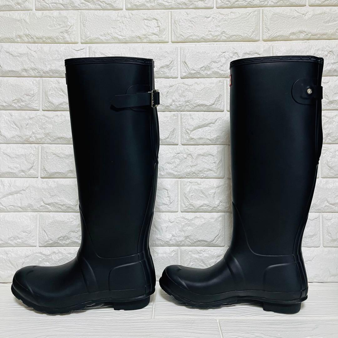 【極美品】HUNTER レインロングブーツ ブラック UK6 25cm 長靴