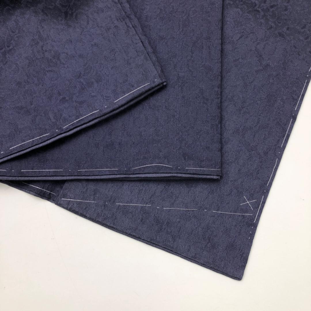 ☆ 色無地 螺鈿作家 甲斐泰造 二藍色 螺鈿 梅の花模様 しつけ糸 K-5433