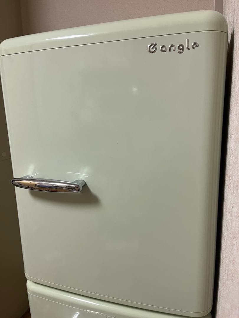 美品 2ドア ノンフロン冷凍冷蔵庫 149L グリーン e-angle 霜なし