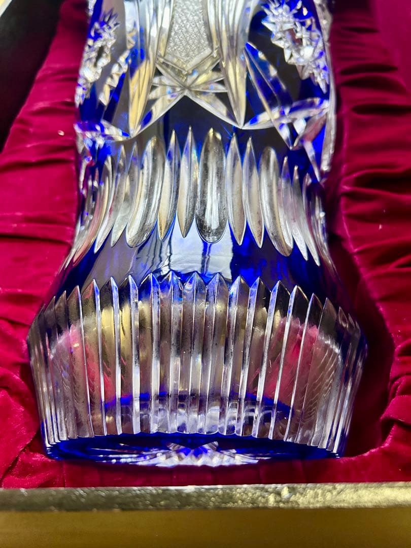 ドイツ　クリスタルガラス花瓶 色披 大型 高さ約40cm