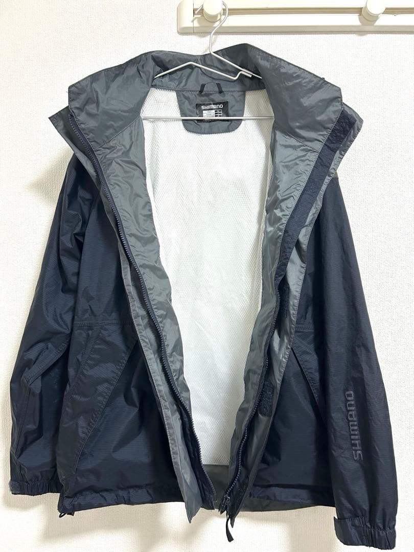 超美品　シマノ　ベーシックスーツ　釣り　耐水　防水　紺／黒　メンズXL