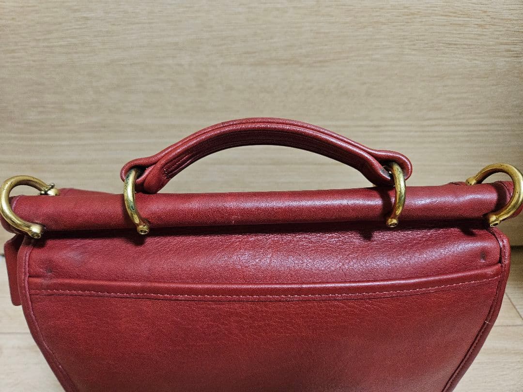 オールドコーチ レザー 赤 ショルダーバッグ willis 9927