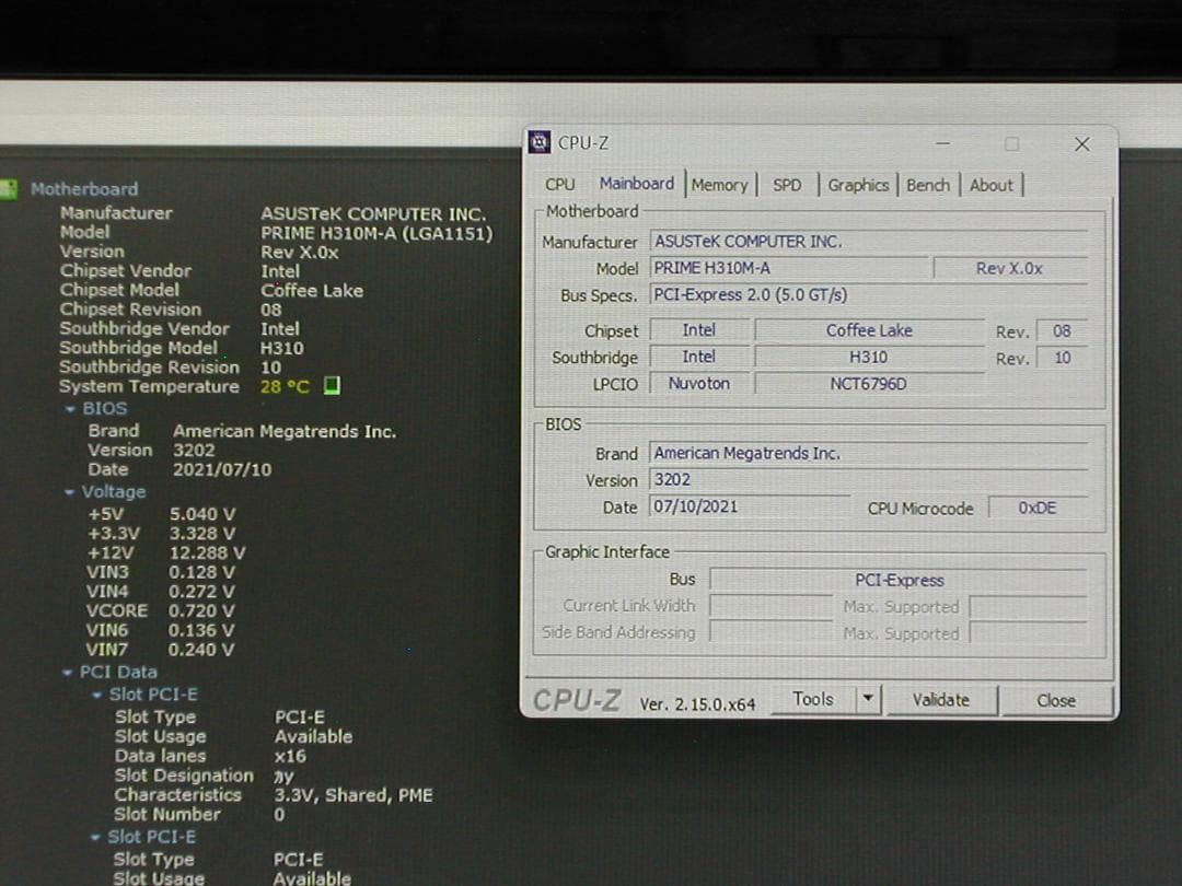 CPU付き　ASUS　PRIME H310M-A　LGA1151