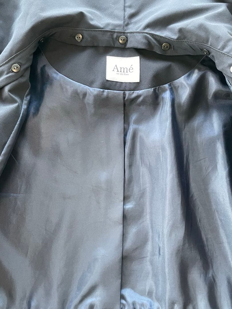 アメノチハレ　フリルヨークコート　ネイビー　フリーサイズ