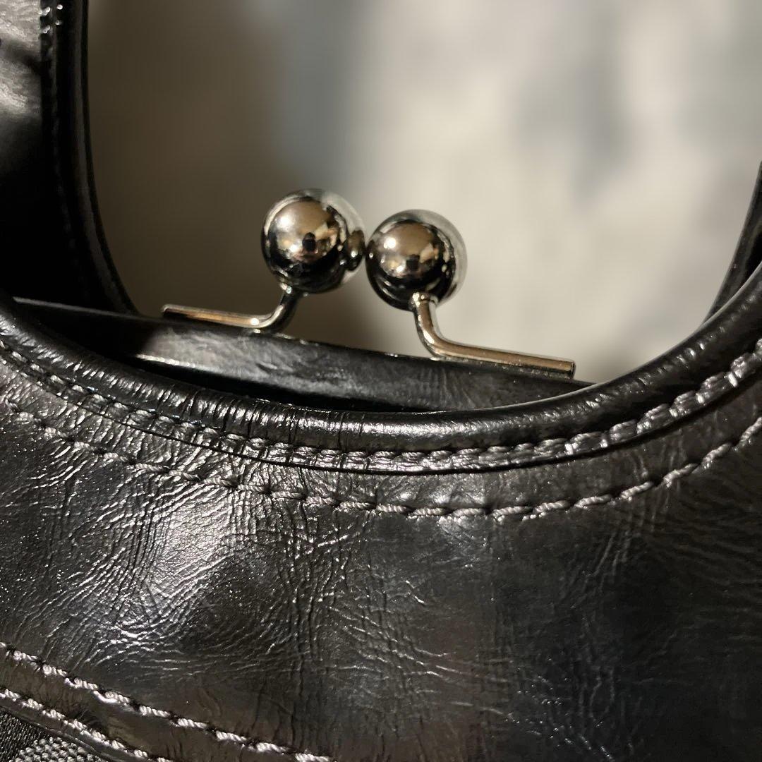 COACH コーチ シグネチャー ワンショルダーバッグ がま口 ブラック