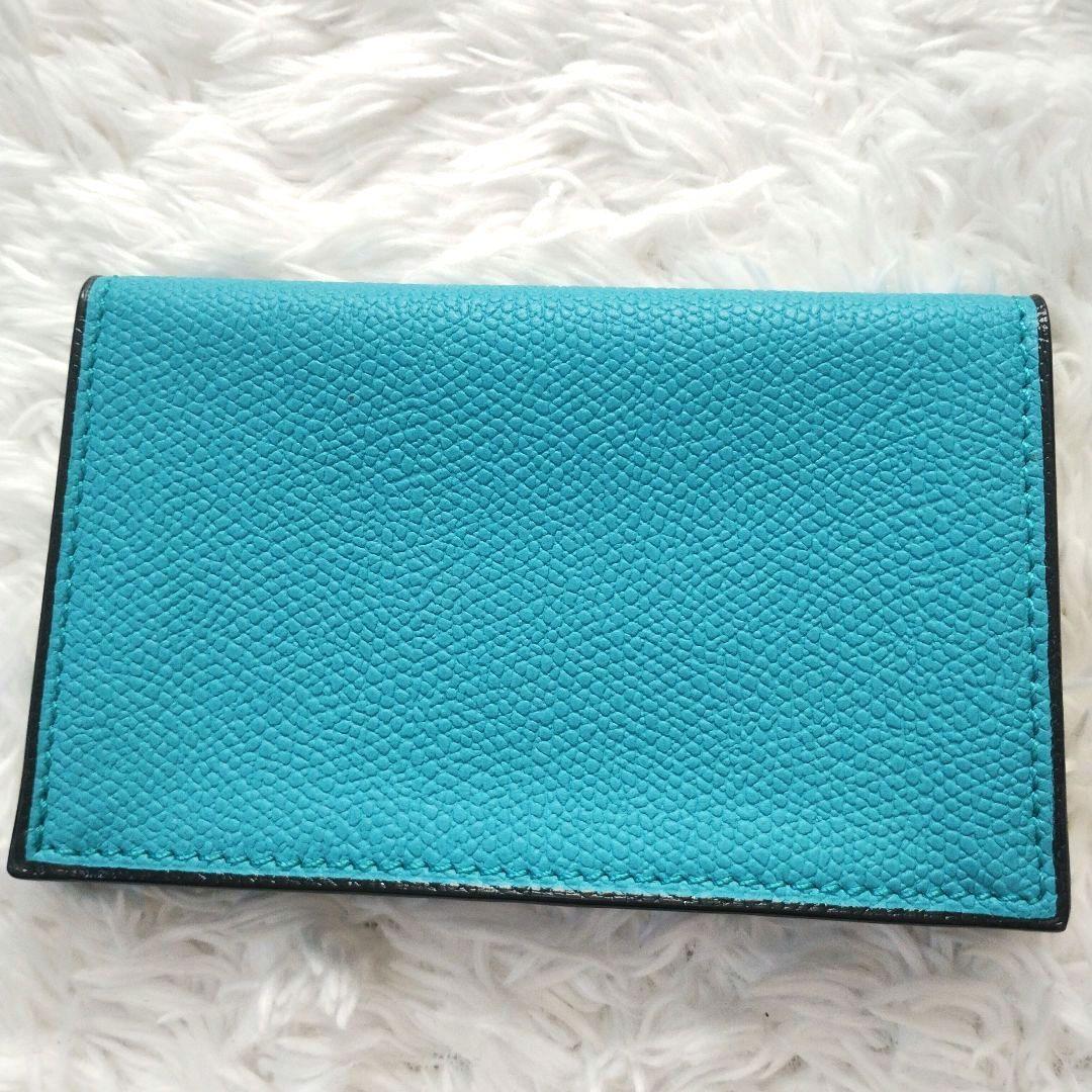 未使用品　ヴァレクストラ　名刺入れ　カードケース 　ブルー　グリーン　男女兼用
